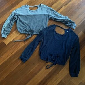 Hollister long sleeve drawstring tops